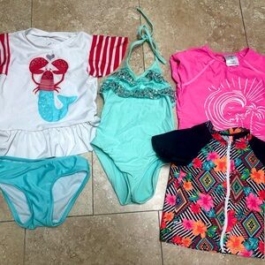Colorful Kids Swimwear Set and rash guards size 4/5